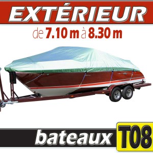 Housse protection Bateau Taille 08 en Polyester gris 100% étanche Housse protection Bateau Taille 08 en Polyester gris 100% étanche