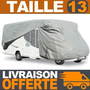 Housse protection Camping Car Taille 13 en Polyester gris 4 couches Housse protection Camping Car Taille 13 en Polyester gris 4 couches