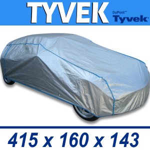 Bâche de protection voiture intérieure/extérieure semi-sur-mesure en TYVEK - 80E3/M2/ARGENT Bâche de protection voiture intérieure/extérieure semi-sur-mesure en TYVEK - 80E3/M2/ARGENT